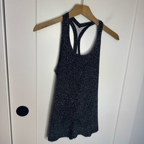 Lululemon Cool Racerback II Tank Top Night View White Black Luon Light Size 6 - Picture 2 of 4